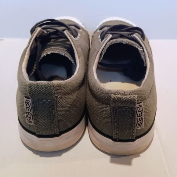 Keen Elsa Canvas Sneakers-Size 8.5-Vulcanized Rubber Toe-Odor Control-Army Green - Picture 5 of 8